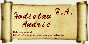 Hodislav Andrić vizit kartica